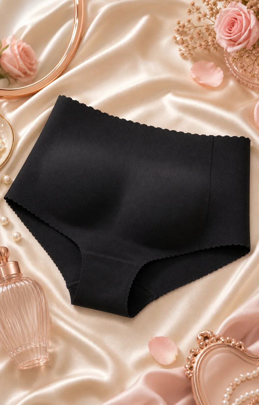 Padded Butt Panty Boyleg Shorts black display product photo